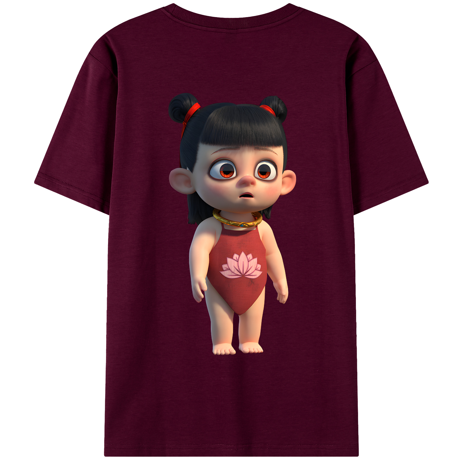 （画像用） Ne Zha 2 ナタ 魔童の大暴れ レディース半袖Tシャツ(バックプリント)